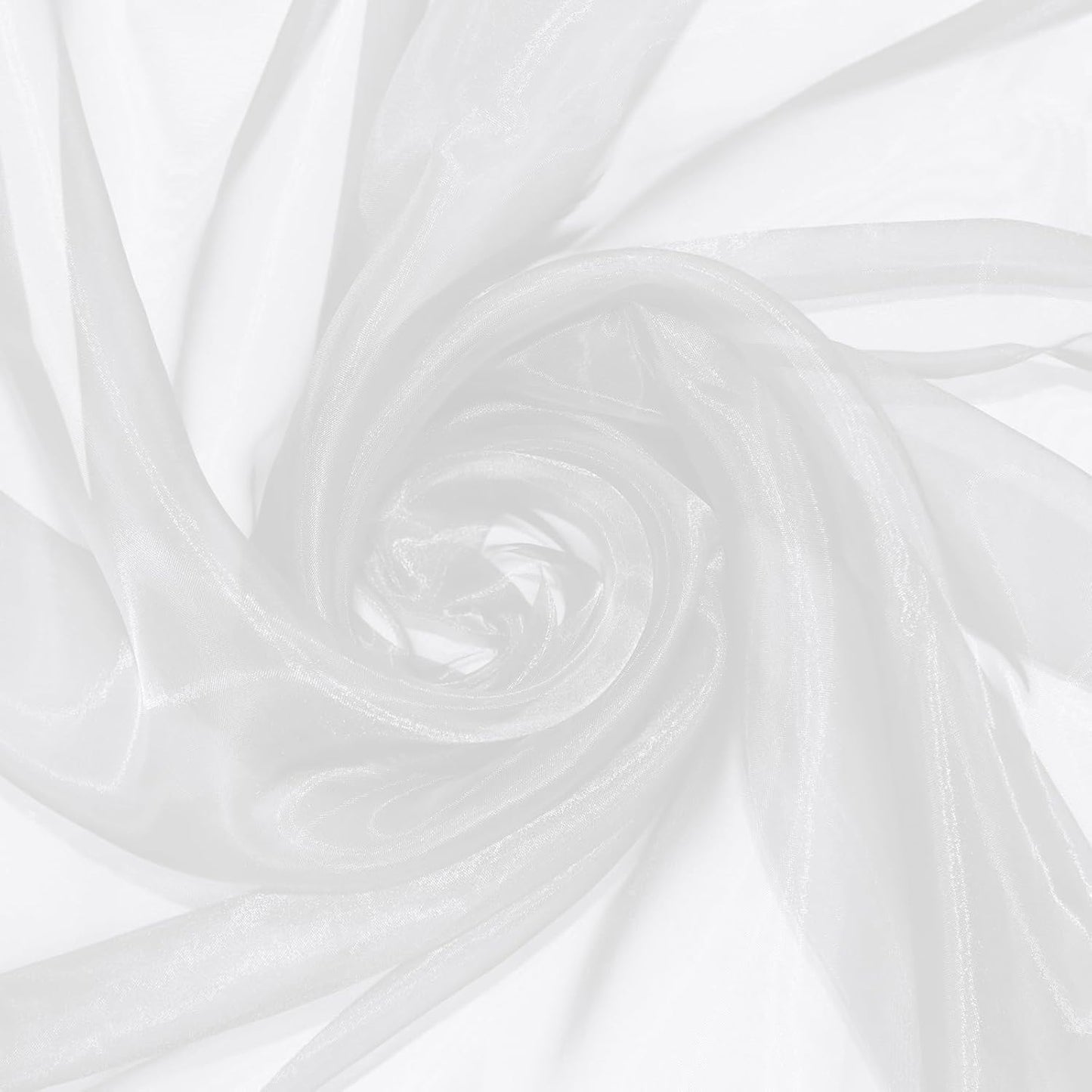 P Pothuiny Sheer Organza Fabric by The Yard, 10 Yards x 60 Inch Wide Bridal White Organza Tulle Fabric Roll Shiny Gauze Fashion Dress Sewing Craft for Wedding Party Decorations Backdrop