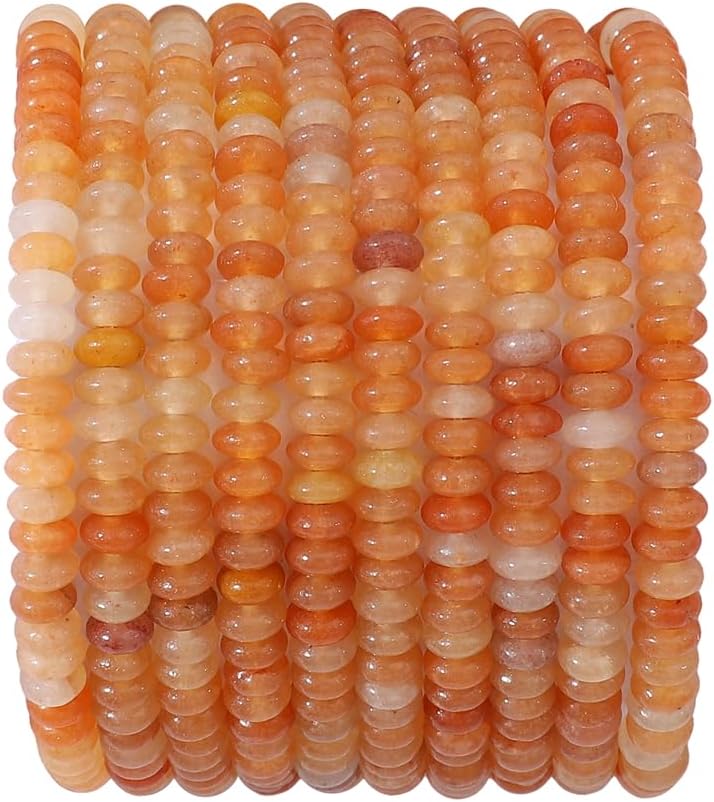 Natural Red Aventurine Disk Stone Beads 4x2mm 160pcs Rondelle Loose Semi Gemstone Beads for Jewelry Making Design