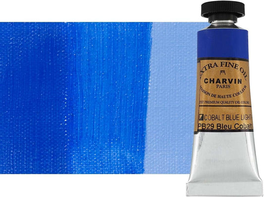 Charvin Extra Fine Oil Paint, Cobalt Blue Light Hue 20 mL - Triple-Milled, Rich Texture, Poppy Oil-Based, Light-Fast, Handmade, Archival Quality