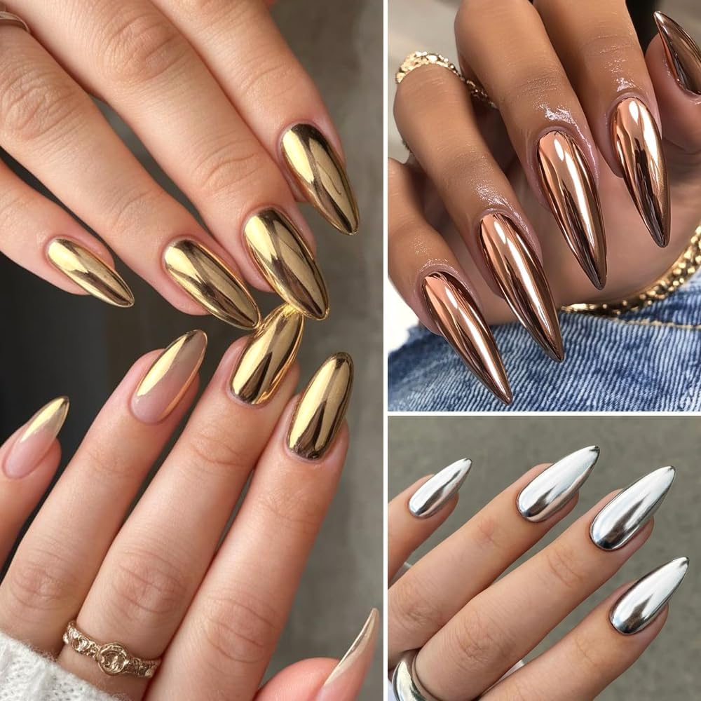 8 Jars Chrome Nail Powder Magic White Pearl Kit, Metallic Mirror Effect Holographic Glitter Iridescent Aurora Mermaid Pearl Pigment Dust Kit for Gel Polish Nail Art Decoration, Resin Craft