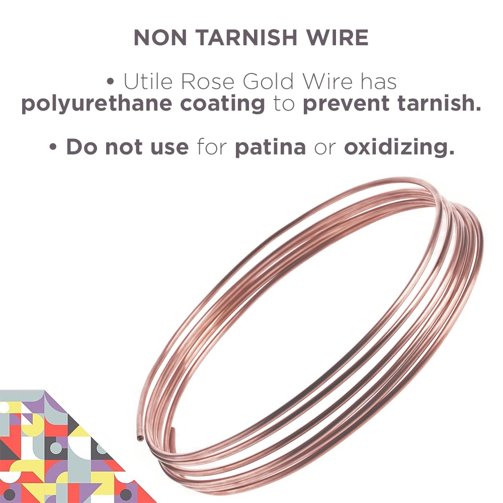 UTILE Armature Aluminum Wire 100 ft 18 Gauge 1.2 mm Anodized Craft Bendable Wire – Sculpting Metal Rose Gold for Bonsai Trees, Clay, Crafts, Plants, Gardening and Jewelry Making (Rose Gold)