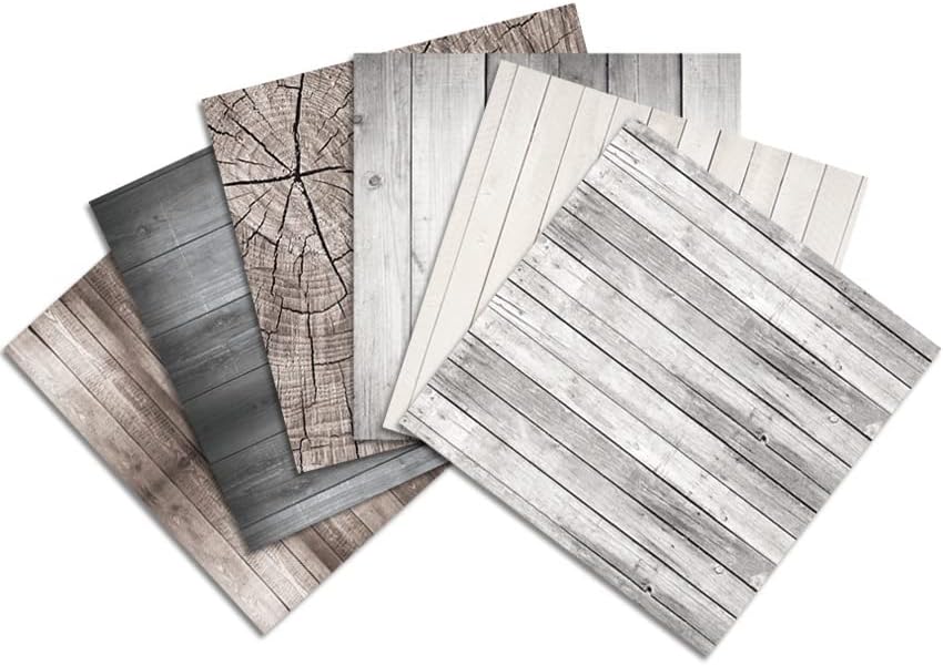 6x6 Inch Scrapbook Paper Pad, Single Sided 12 Unique Vintage Wood Designs for DIY Craft Projects, Card Making and Album Decoration-24 Sheets