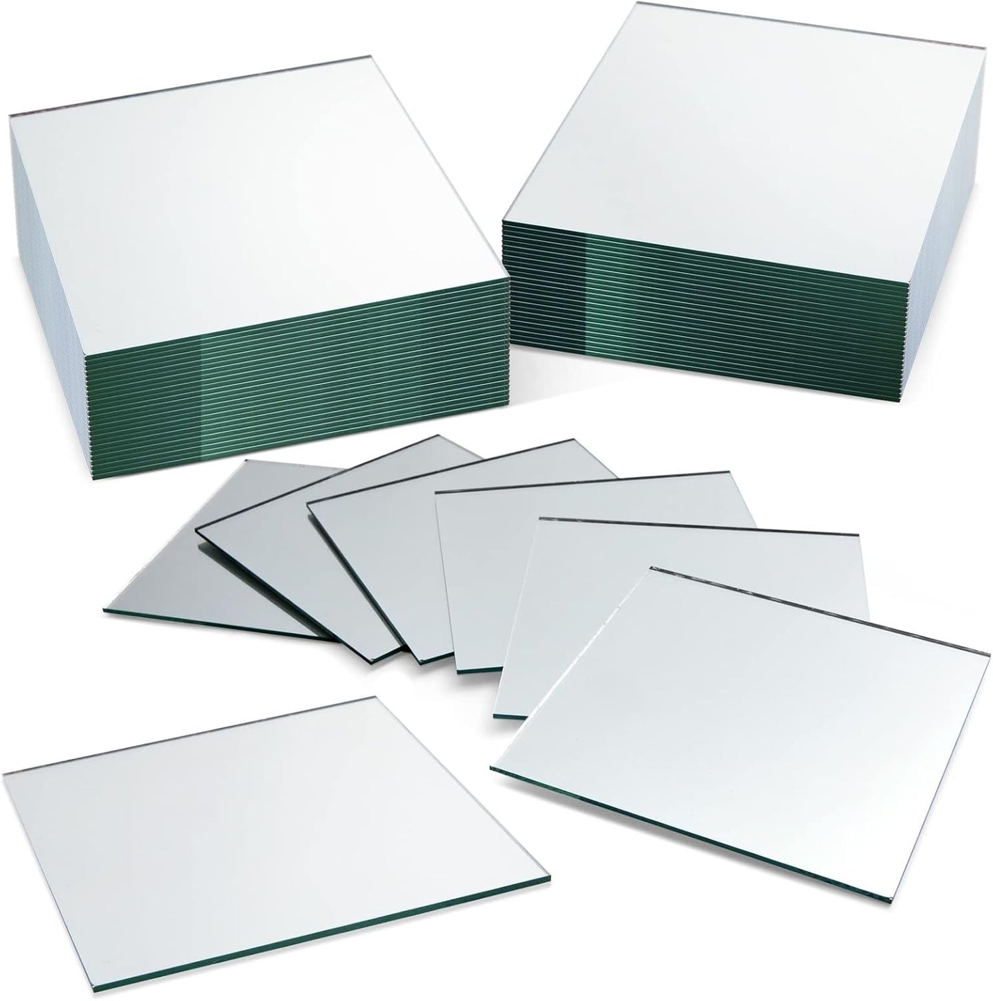 Bright Creations Square Mirror Tiles - 4 in, Silver, Pack of 50 - for Crafts & Table Centerpieces - Mirror Mosaic Tiles