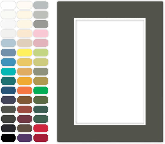 Poster Master Dark Olive Matboard – 4-Ply Acid-Free Picture Mat Board with 45° Beveled Cut, Made in USA, Custom Cut to Any Size, 1/16" Thickness for Framing & Displays