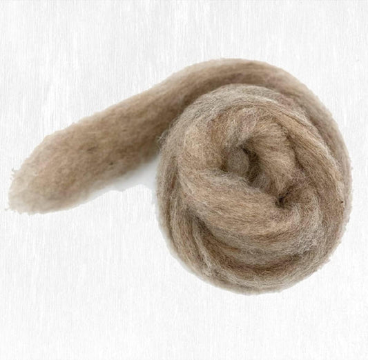Revolution Fibers Carded Corriedale Wool Sliver - Furry Friends | 100% Natural 29 Micron Bulky Wool | Perfect for Needle Felting, and Wet Felting (Rabbit Brown)