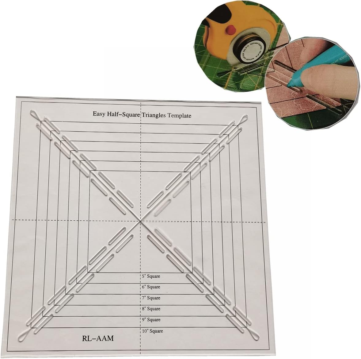HONEYSEW Easy Half-Square Triangles Template Ruler for Sewing Quilting