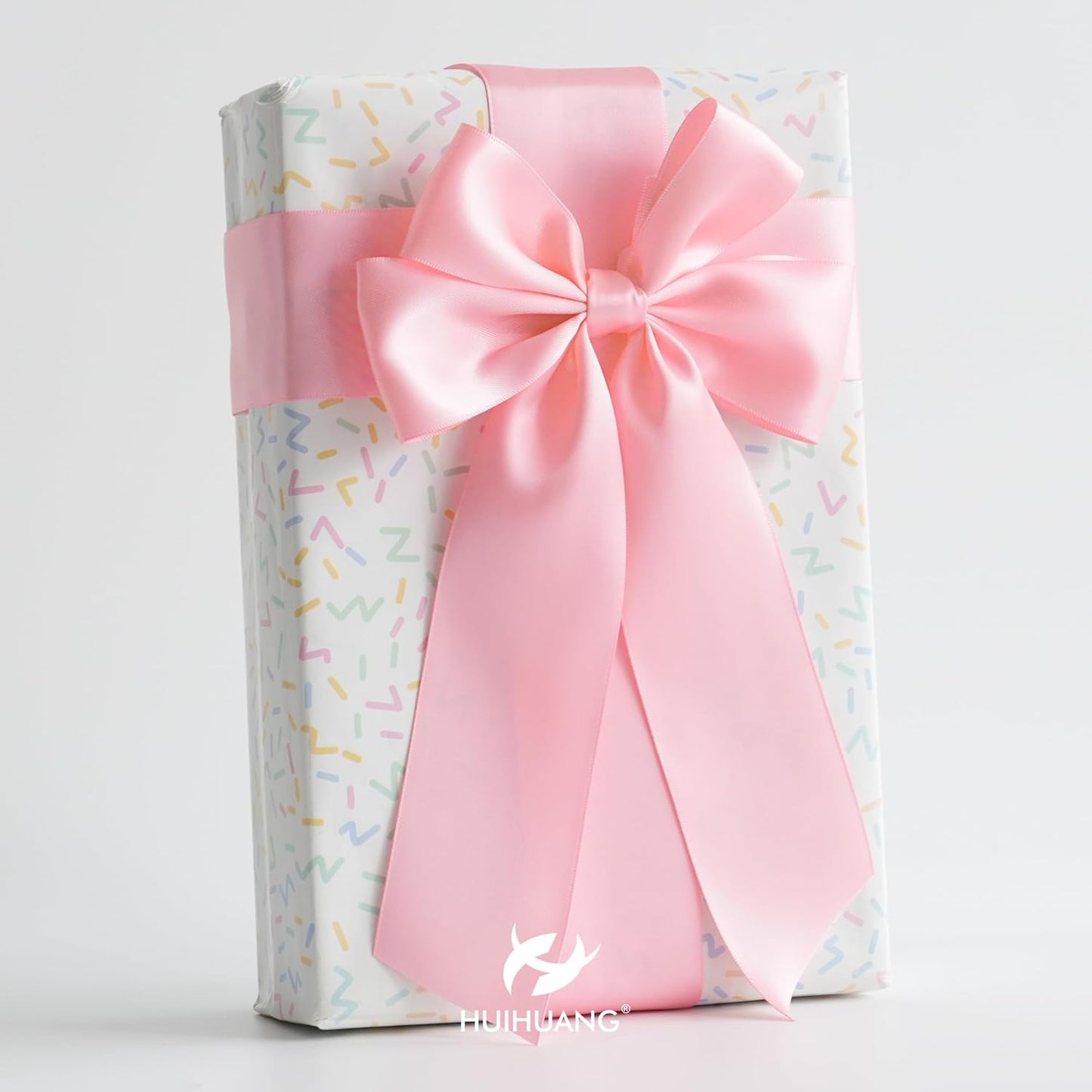 HUIHUANG Pink Satin Ribbon 2 inch Wide Double Faced Satin Ribbon Pink Ribbon for Gift Wrapping, Bows Making, Flower Bouquet, DIY Crafts, Wedding Bridal Shower, Holiday Party Decor-25 Yards/Roll