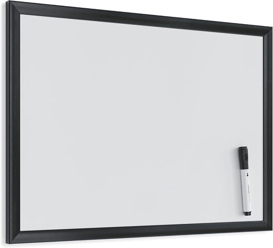U Brands Magnetic Dry Erase Board White Board, 24" x 18" Inches, Black Wood Frame (307U00-01)