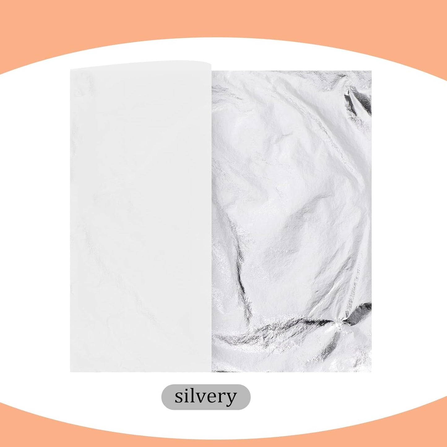 Cunhill 200 Pcs Gold Leaf Sheets for Art Foil Paper Leaf Art Foil Sheets Gilding Brush Thin Paper Craft for Painting Gilding Crafting Decoration,5.5 x 5.5 Inches(Silver)