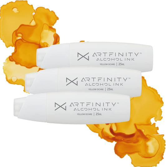 Artfinity Alcohol Inks 3 Pack - Vibrant, Professional, Dye-Based Alcohol Inks for Artfinity Alcohol Markers, Artists, Drawing, & More! - Yellow Ochre Y4-2