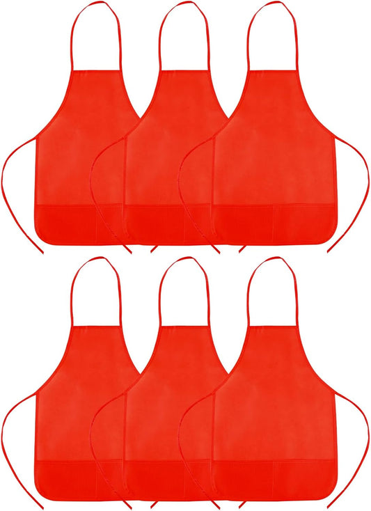 CHRORINE 6/12/24 Pack Kids Painting Apron Toddler Art Aprons for Kids Paint Apron Smock for Painting Cooking Craft Activity