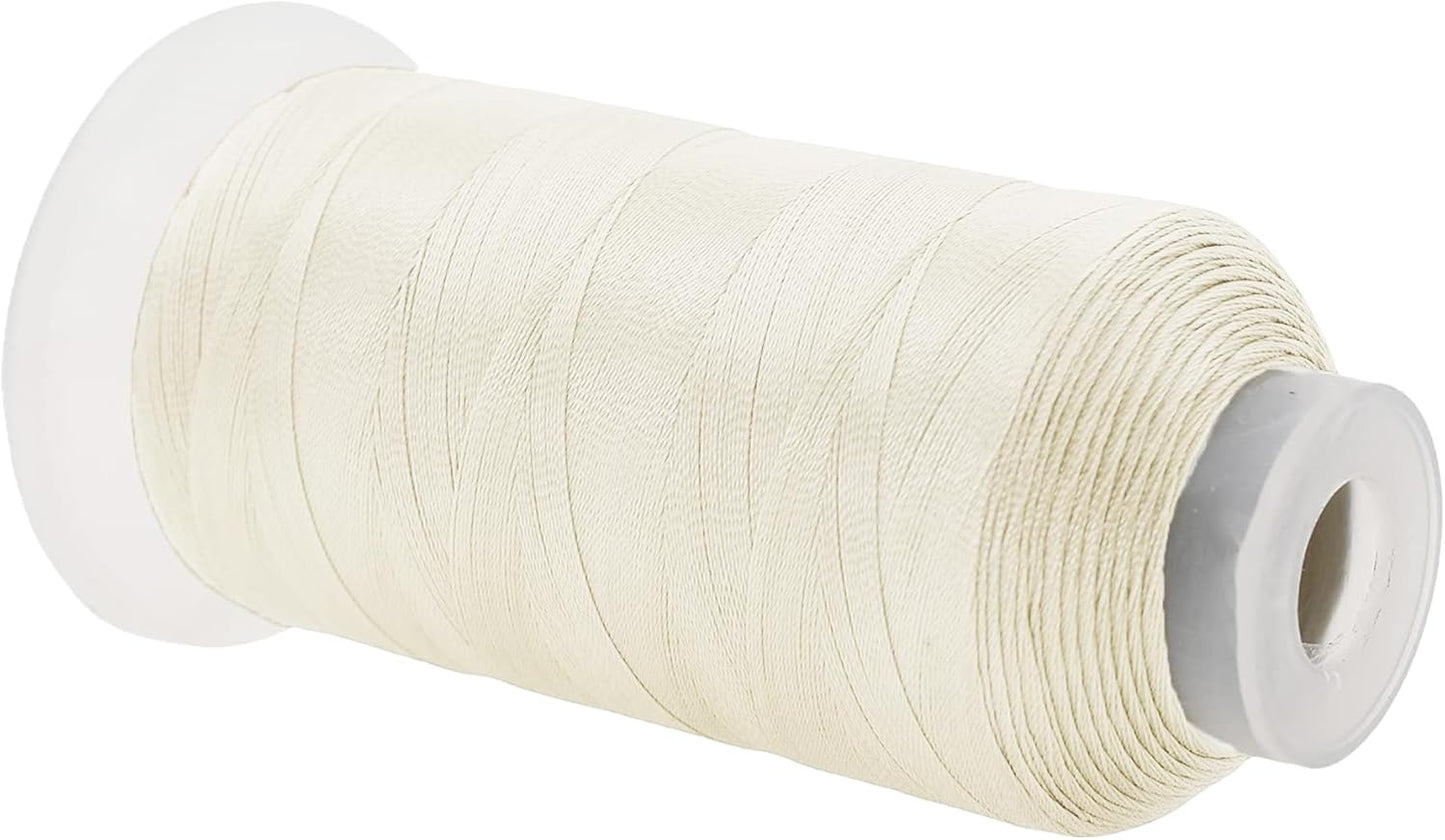 Mandala Crafts Off White Heavy Duty Thread -1500 Yds Tex 90 Thread for Sewing Drapery Jeans Leather Hair Outdoor Marine Upholstery