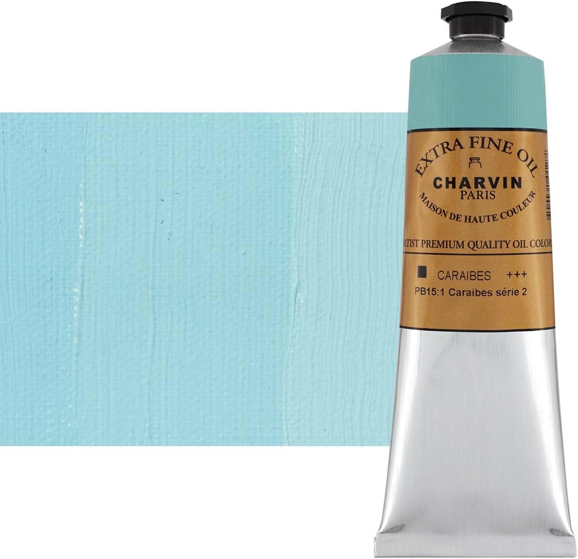 Charvin Extra Fine Oil Paint, Caribbean Blue 150 ml - Triple-Milled, Rich Texture, Poppy Oil-Based, Light-Fast, Handmade, Archival Quality