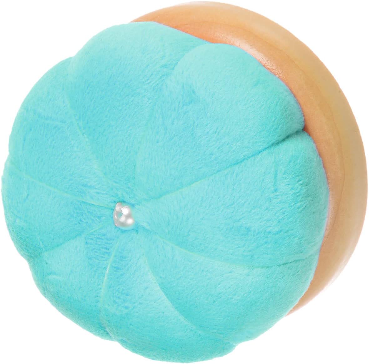 HARFINGTON Wooden Base Needle Pincushions Japanese Style Pin Cushions Round Pin Cushion Needle Holder for Sewing Quilting Needlework DIY Crafts, Moon Green