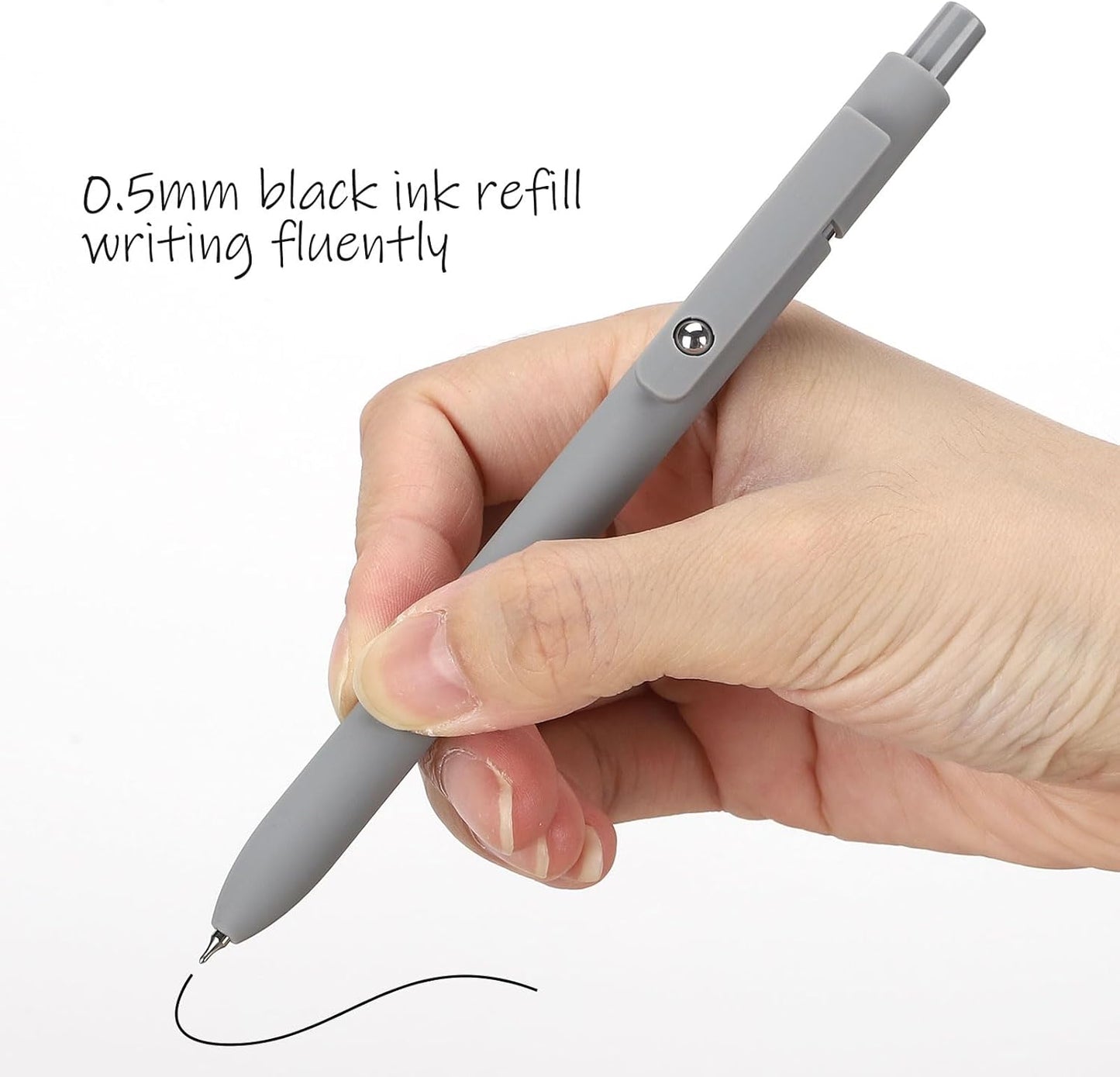 Ddaowanx Gel Pens, 0.5mm Fine Point Quick Dry Black Ink Pens Retractable, Nursing School Essentials,School Supplies, Gifts for Women (6Pcs-Black Ink)