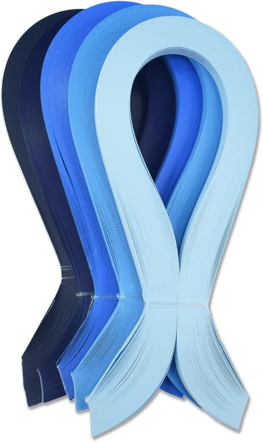 CrafTreat Blue Quilling Paper Strips for Craft Work - 500 Quilling Strips 3mm 30 CM Length - Paper Quilling for Decorating Cards, Gift Bags, Picture Frames and Scrapbooking