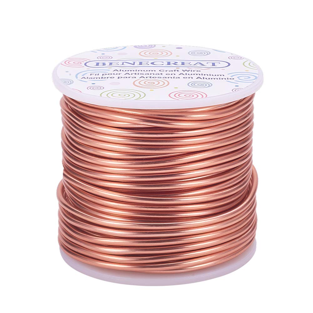 BENECREAT 10 Gauge Jewelry Craft Aluminum Wire 80 Feet Bendable Metal Sculpting Wire for Craft Floral Model Skeleton Making, Garden (Copper Tone)