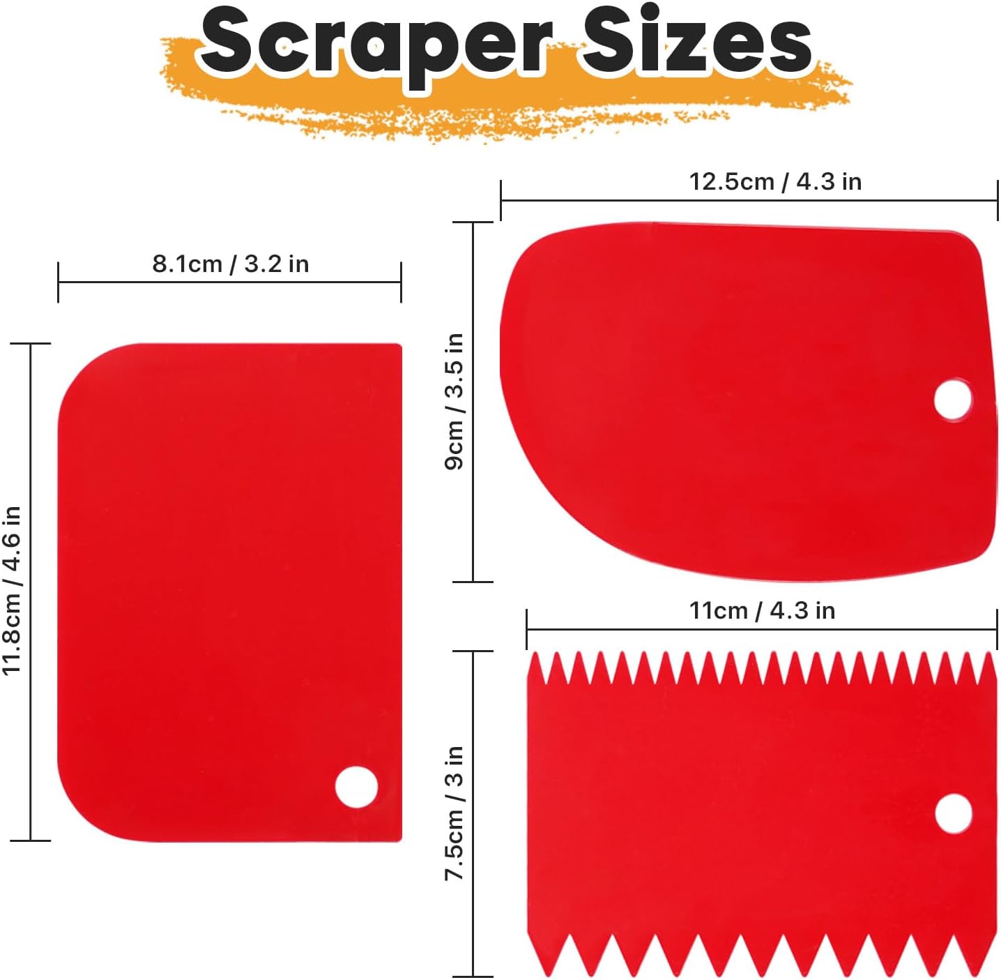 CONDA 5 Pcs Palette Knife Painting with 3 Plastic Scrapers, Stainless Steel Spatula Palette Knife Oil Paint Metal Knives Wood Handle