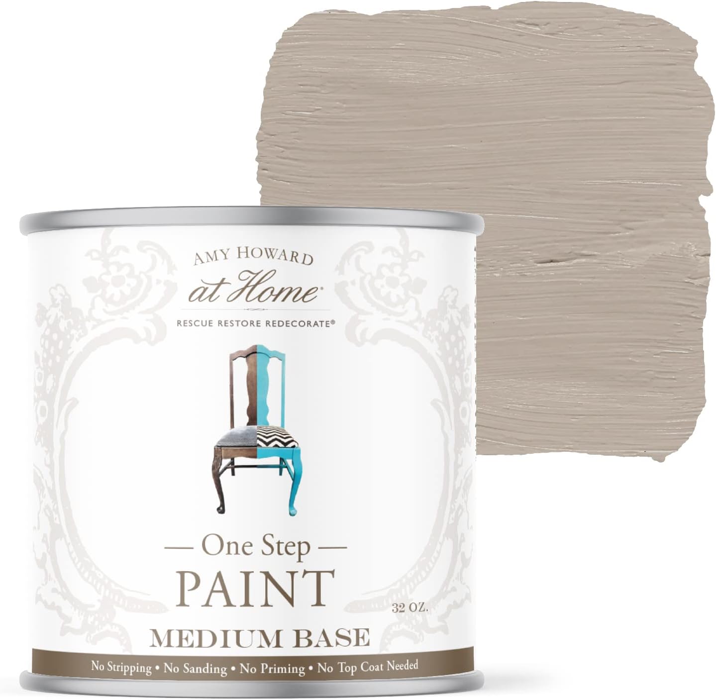 AMY HOWARD AT HOME Chalk-Based One Step Paint for Furniture, Cabinetry, Decor, Finish, and More | No Stripping, Sanding, or Priming | Medium Base | 16 Ounce | Java