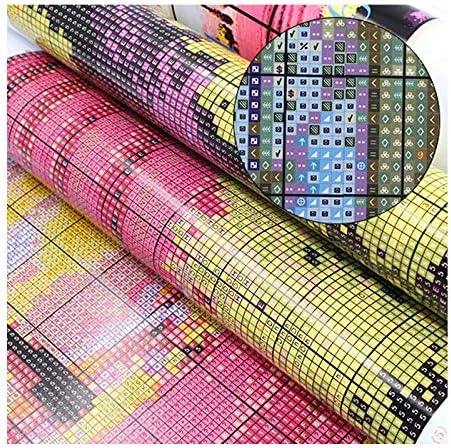 Stitchmelody 14CT Counted Cross Stitch Kits,DMC Unprinted Pattern Embroidery Set Needlework-The Beautiful Scenery of Park 21.2''×21.2'