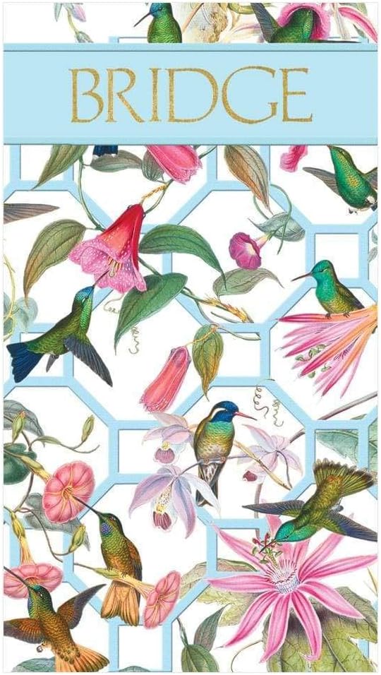 Caspari Hummingbird Trellis Bridge Score Pad - Five Pads