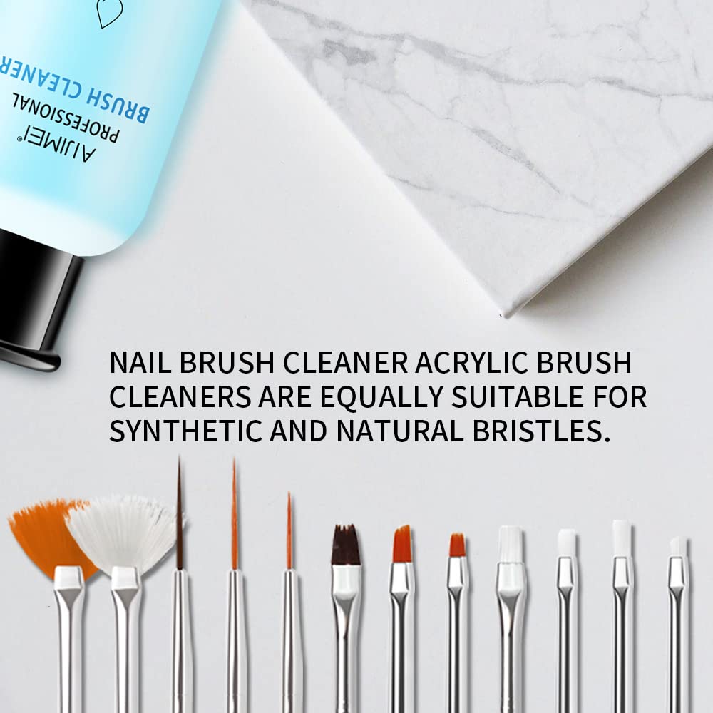 AIJIMEI Acrylic Nail Brush Cleaner Acrylic Brush Cleaner Liquid Acrylic Paint Brush Cleaner Nails Artist Acrylic Brush Cleaner 58ml 2.1 FL.OZ