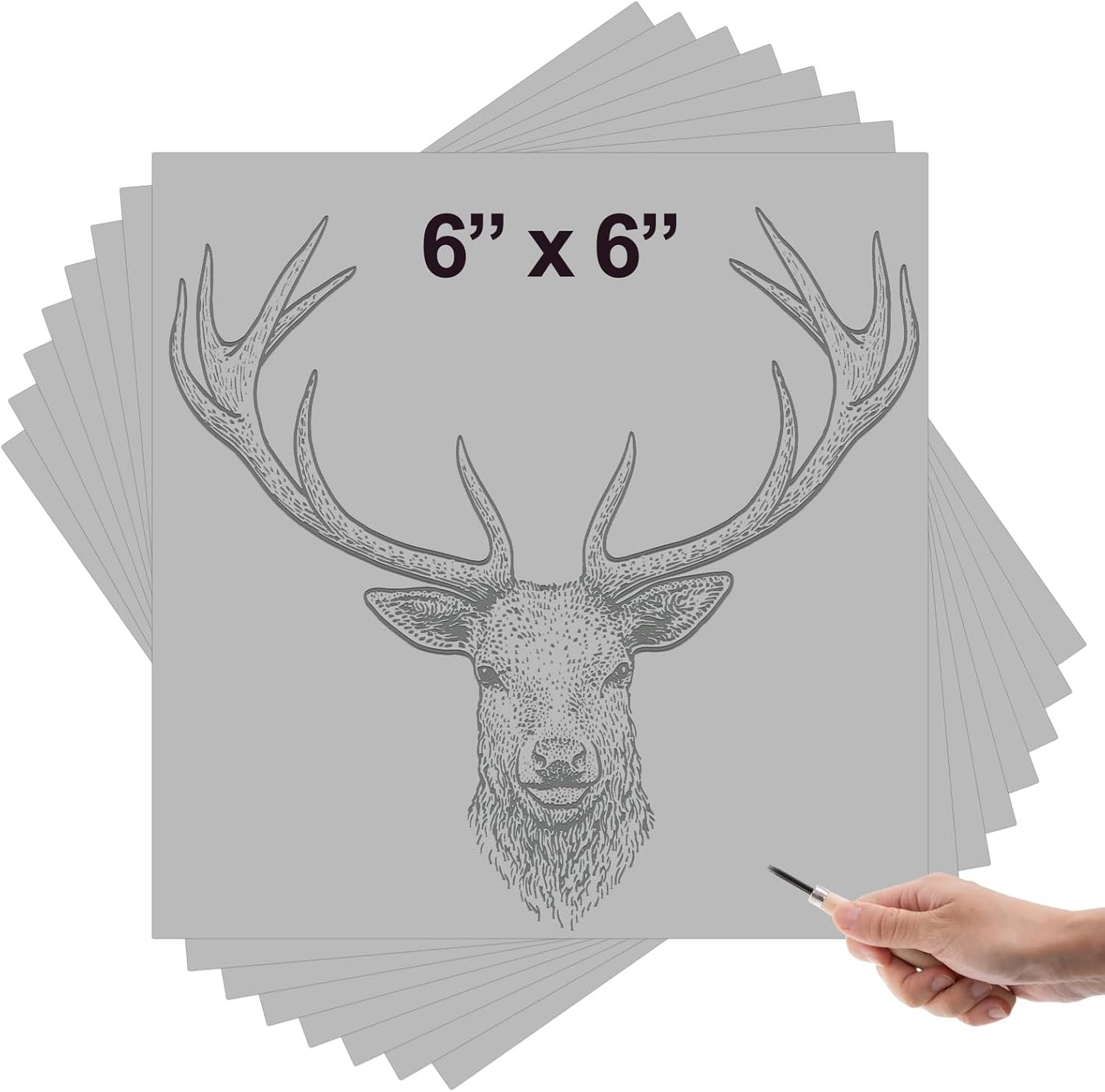 Yeaqee 2 Pcs 6 x 6 Inch Linoleum Block Rubber Carving Block Soft Linocut Blocks Large Linoleum Sheet Unmounted Lino Plates for Engraving Art Project Printmaking Artist Studio Supplies, Gray