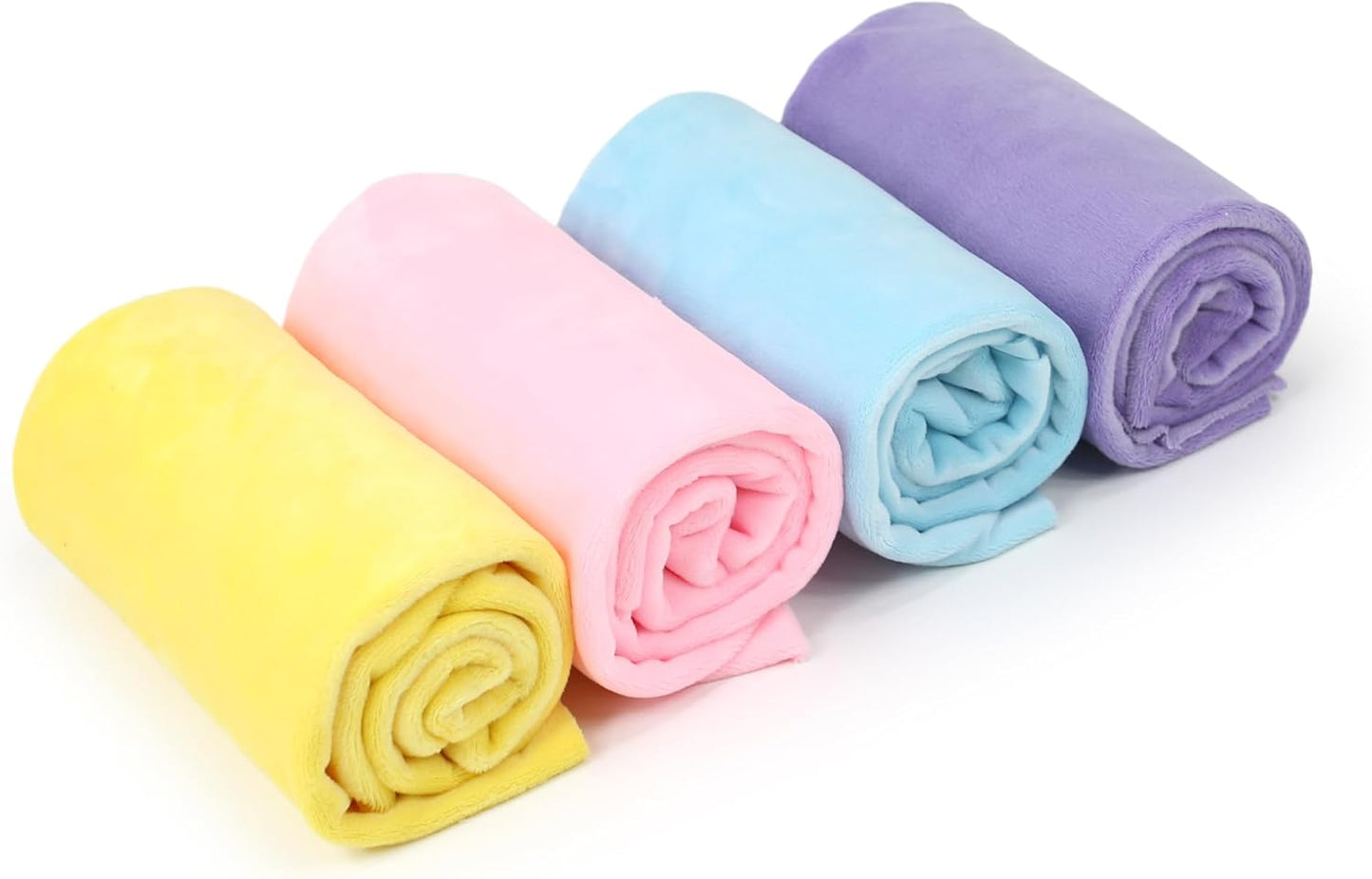 kullaloo Minky Fabric | Bundle: 4 Precut Pieces Solid Minky Plush Fabric for Sewing | 39.5x29.5 Each | for Plushies, Baby Blankets, Pillows, Dog Beds, Apparel |Happy Baby Colors Minky Fabric Pack