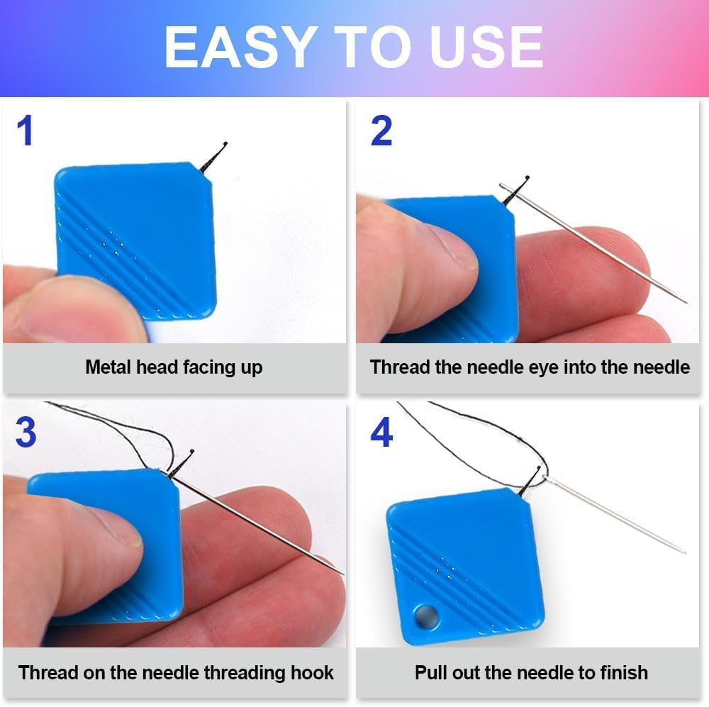 Automatic Needle Threaders for Hand Sewing, 2025 Upgrade Embroidery Floss, Sewing Machine Needle Threader, Sewing Supplies Tool, Fits All Needle Sizes (20, Green)