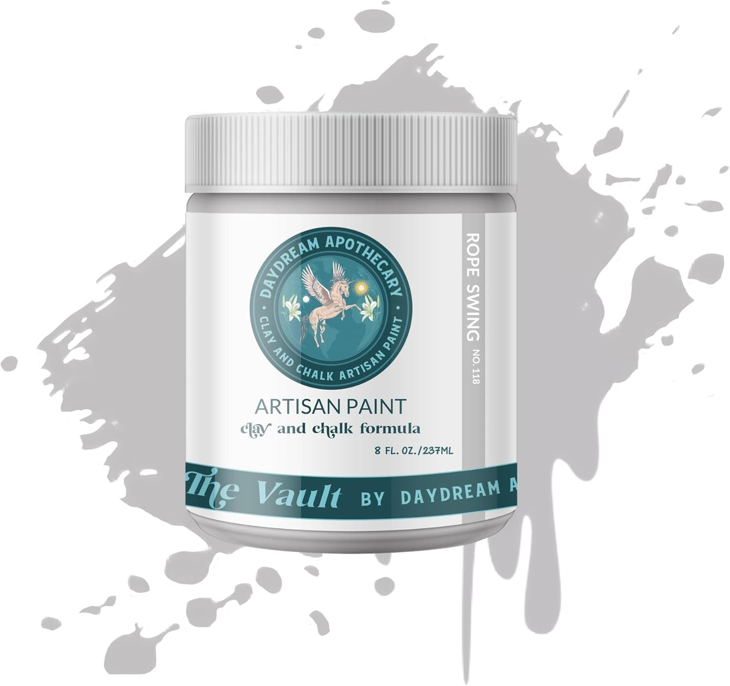Daydream Apothecary Premium Chalk Style Paint for Furniture, Home Décor, Wood, DIY Interior Projects, Quick Dry, No Prep or Prime Needed, Matte Light Grey - 8oz