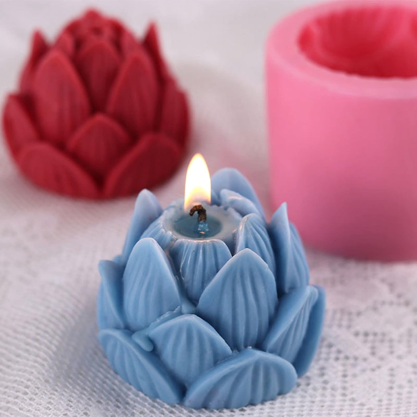 Lotus Flower Silicone Soap Mold Candle Mold Fondant Chocolate Cake Candy Mould Resin Clay Baking Pastry Tools
