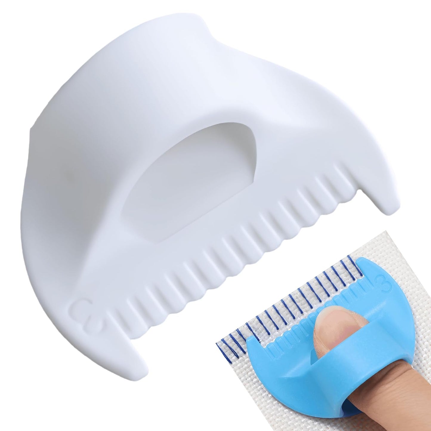 1 PCS 3mm Edge Lock Seam Guide, Mini Sewing Finger Ruler for Hand Sewing, DIY Sewing Kit Tool, Sewing Needle Gauge Measuring Guide, White