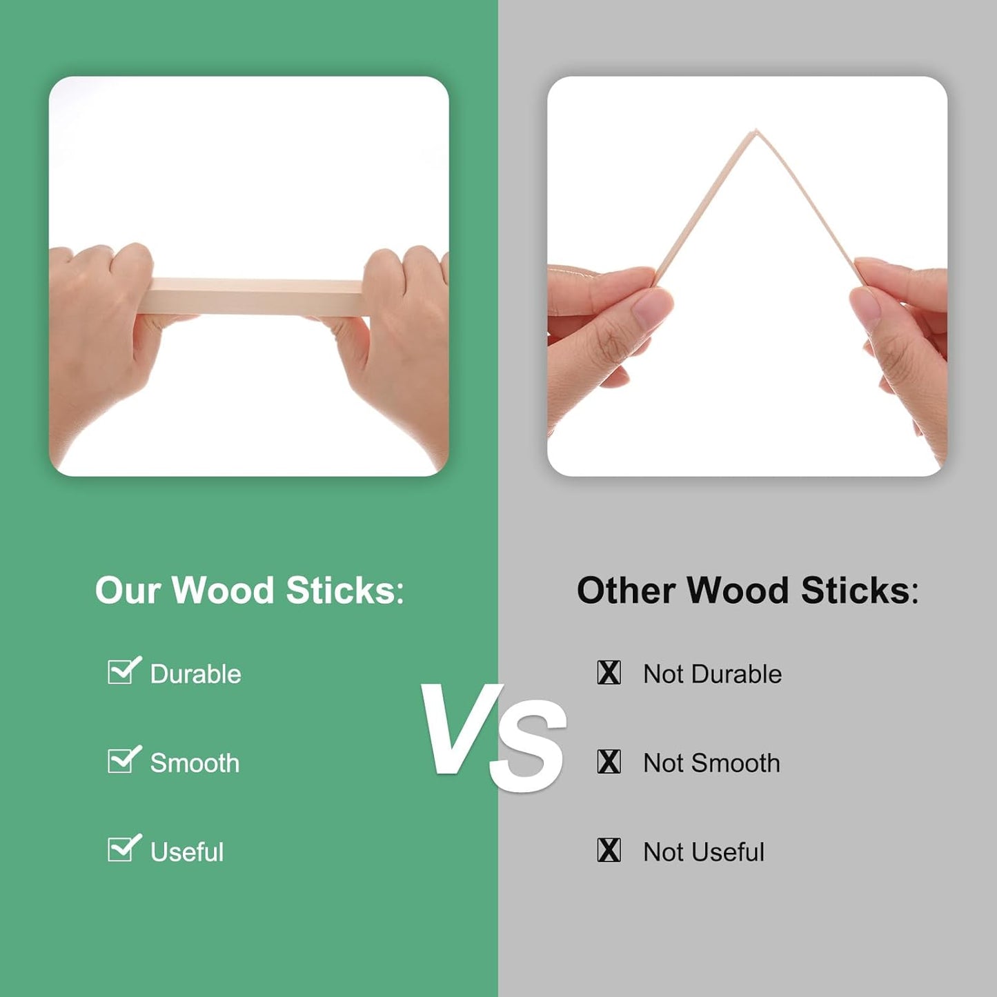 10-Pack Wood Square Dowel Rods, 19/32 x 12 Inch Unfinished Wooden Square Dowel Rod, Hardwood Square Dowel Sticks for Crafts/DIY Projects/Models Making [Wood Color]