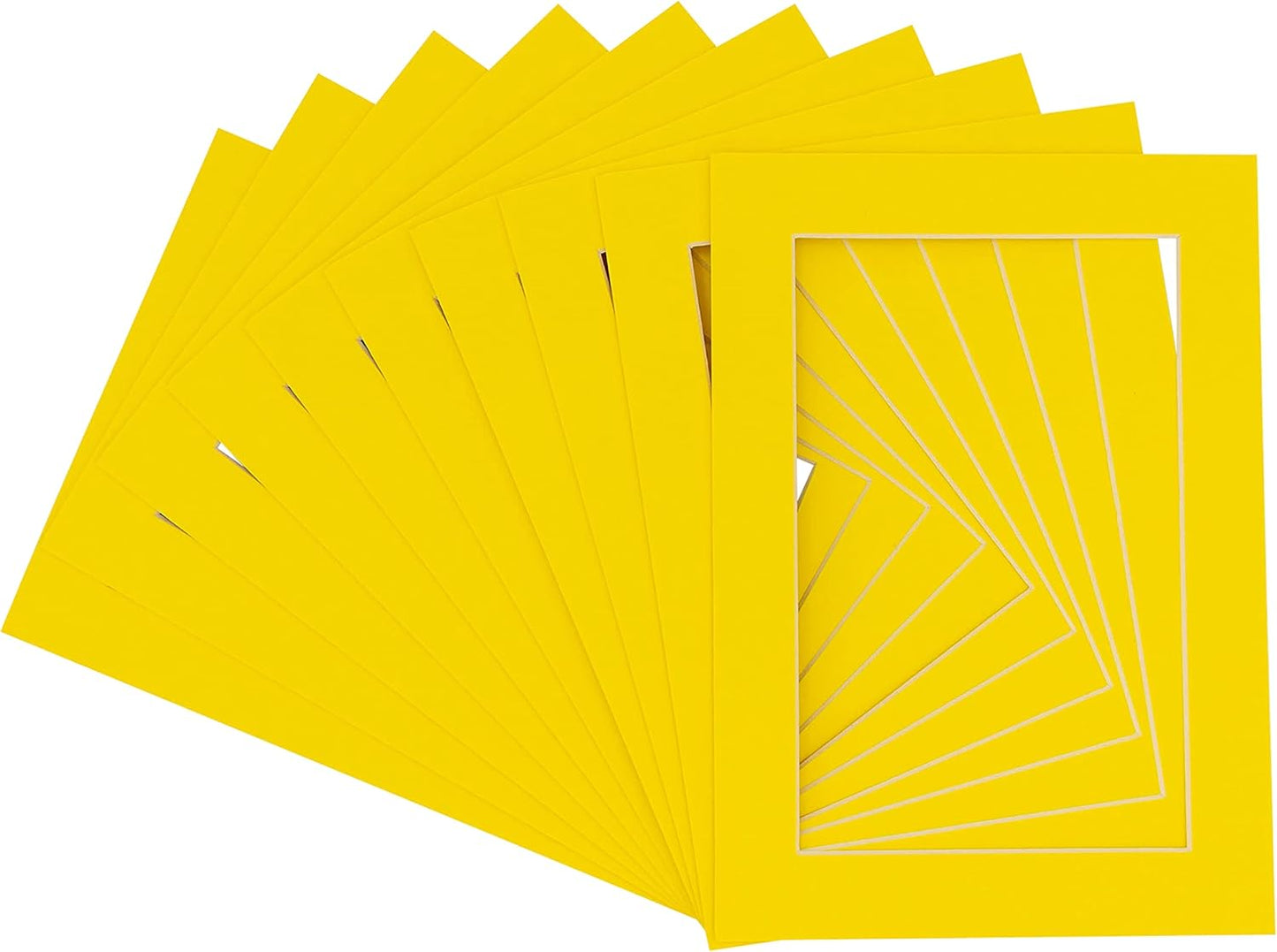 11x14 Mat for 8.5x11 Photo - Precut Yellow Picture Matboard for Frames 11 x 14 Inches - Bevel Cut Matte to Display Art 8.5 x 11 Inches - Acid Free Pack of 25 MATS with Backing Boards & Clear Bags