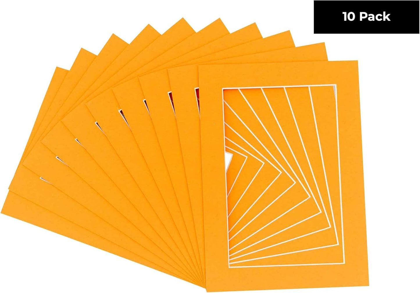 11x14 Mat for 8.5x11 Photo - Precut Orange Picture Matboard for Frames Measuring 11 x 14 Inches - Bevel Cut Matte to Display Art Measuring 8.5 x 11 Inches - Acid Free Pack of TEN MATS