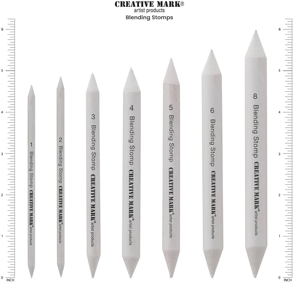 Creative Mark Blending Stumps - Perfect Art Set for Charcoal, Pencils, Pastels - Ideal for Artists and Designers - Solid Double [Set of 6]