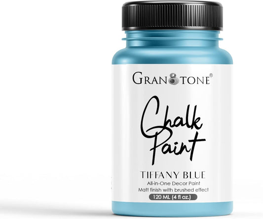 GRANOTONE Chalk Paint for Furniture, Home Decor, Crafts | Eco-Friendly | All In One Paint | No Wax Needed | Versatile DIY Solution | 120 ML (TIFF BLUE)