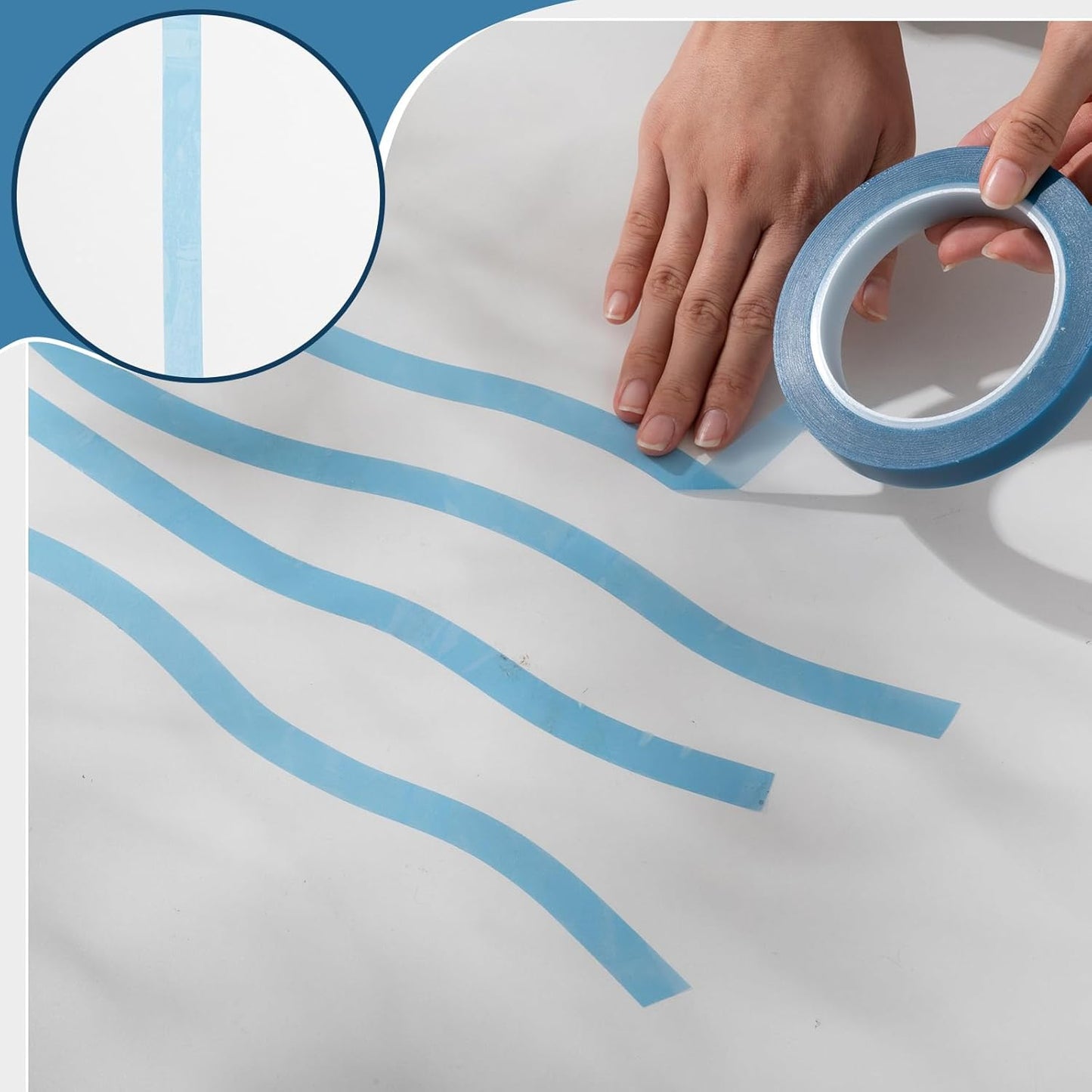 Xuniea 5 Rolls of Vinyl Tape Masking Tape Automotive Car Auto Paint for Curves, High Temperature Vinyl Low Tack(Navy,1/16, 1/8,1/4, 1/2, 3/4 Inch)