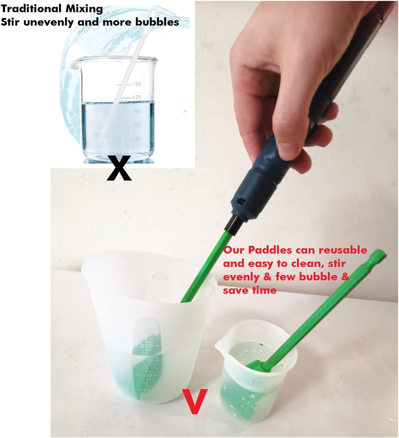 Resin Mixer Paddles,12 PCS Drill Mixing Attachment,Reusable Paint Mixer for Drill, epoxy drill paddles drill mixer Drill Attachment Resin Molds Mixing,Epoxy Tumblers Cups