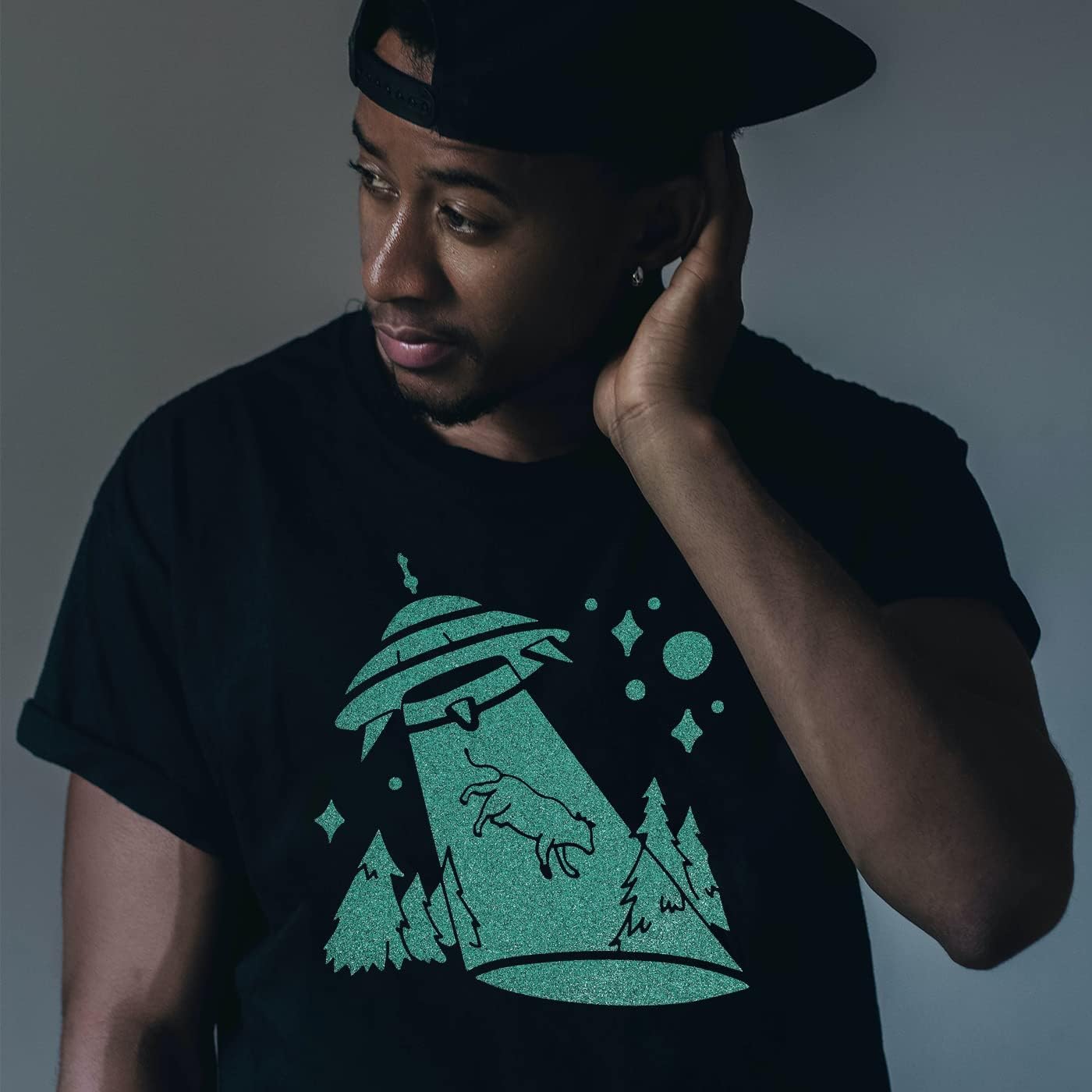 guangyintong HTV Glitter Green Roll, 12''x8ft Iron on Vinyl for T-Shirts, Easy to Cut & Weed for Heat Vinyl Design