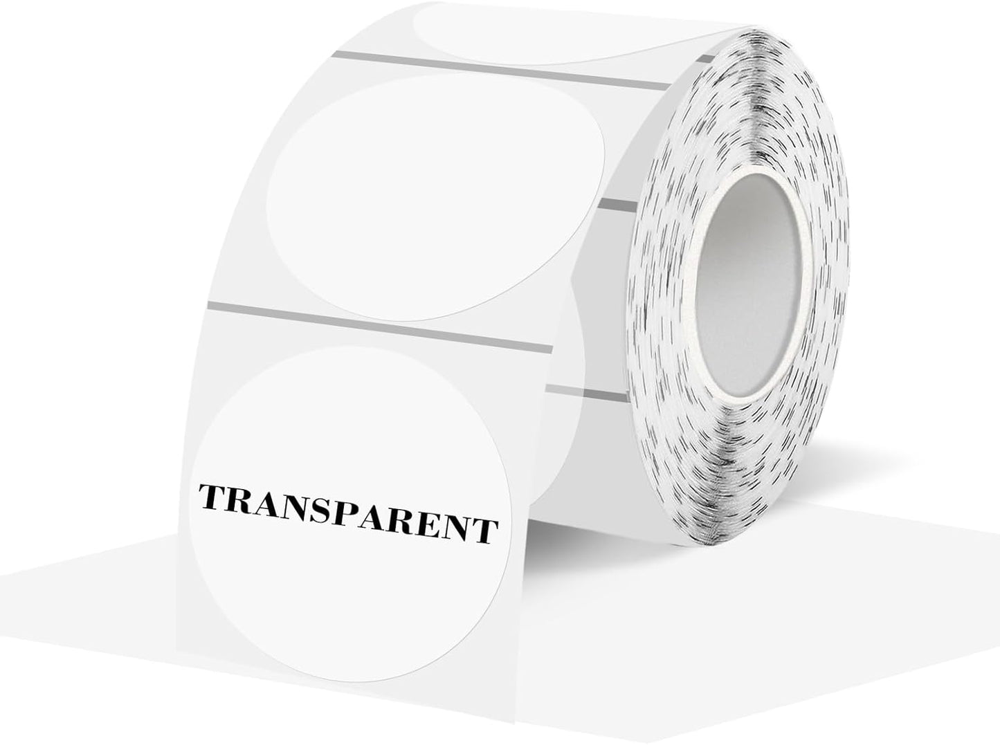 Round Transparent Thermal Label Stickers- 1.5 Inch, Round Clear Self-Adhesive Direct Thermal Labels, Perforation Line Design& Waterproof- 350 Sheets