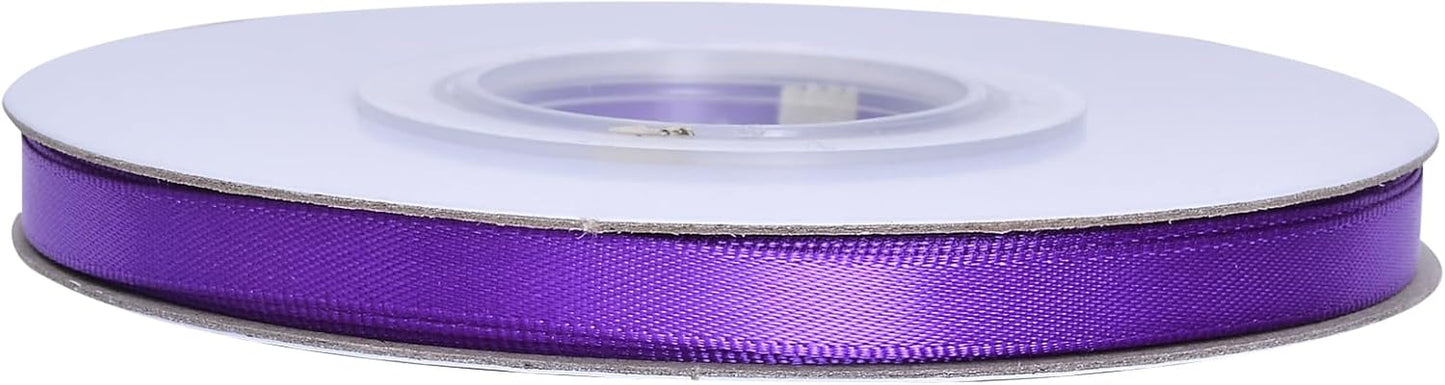 YAMA Purple Double Faced Satin Ribbon, 1/4 Inch 25 Yards Dark Purple Ribbon for Gift Wrapping Crafts Hair Bows Wedding Party Decoration