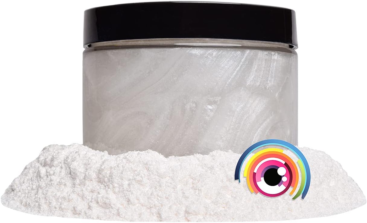 Eye Candy Pigments Premium White Mica Powder - Akoya White (50gr) - for Epoxy, Resin, Soap, Paint, Woodworking, Acrylic Pouring, Bath Bombs, Fishing Lures - DIY Arts and Crafts Additive