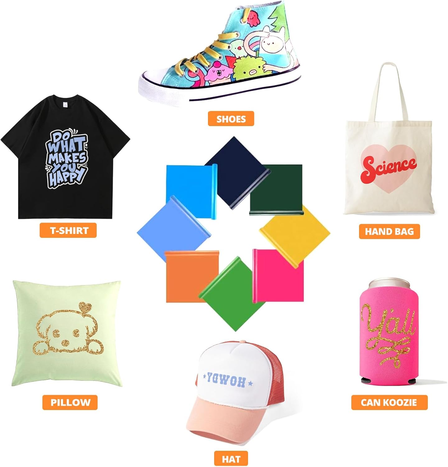 HTVRONT Glitter HTV Heat Transfer Vinyl - 10" x 8ft Neon Orange Glitter HTV Vinyl for Shirts, Glitter Iron on Vinyl for All Cutting Machine - Easy to Cut & Weed (Neon Orange Glitter)