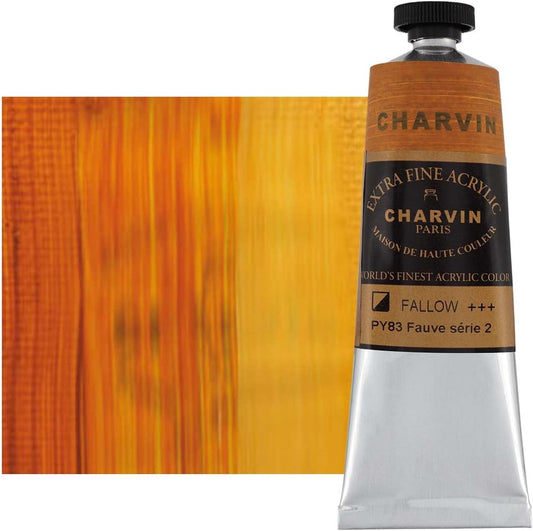 Charvin Extra Fine Professional Acrylic Paint - Fallow, 150ml Tube, Triple-Milled, Lightfast Pigments, Open Stock Artist Acrylic Paints in Nature-Inspired Hues