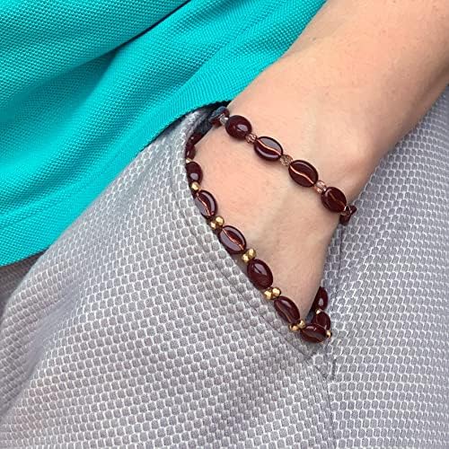 40+ Glass Coffee Bean Beads (0.9oz=25g) Czech Republic, 0.43 inch (11mm) Mix for Jewelry Making Decorations