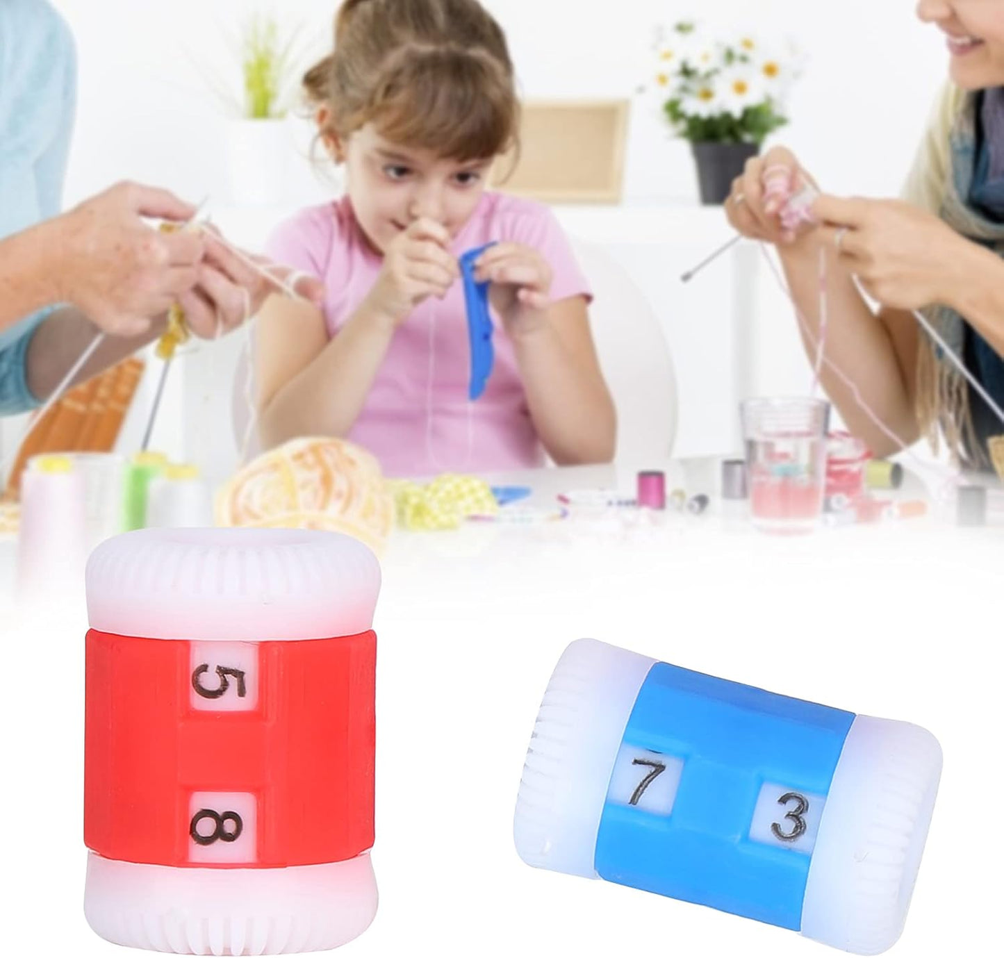 Plastic Knit Counter Knitting Crochet Stitch Marker Row Ring Sewing Tool Craft Accessories Two Color(Two Set)