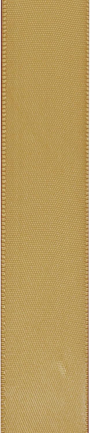 LIUYAXI Pale Gold Satin Ribbon, Double Faced 5/8" X Continuous 25 Yards Ribbons Perfect for Gift Wrapping Bows Bouquet Wedding Craft and More