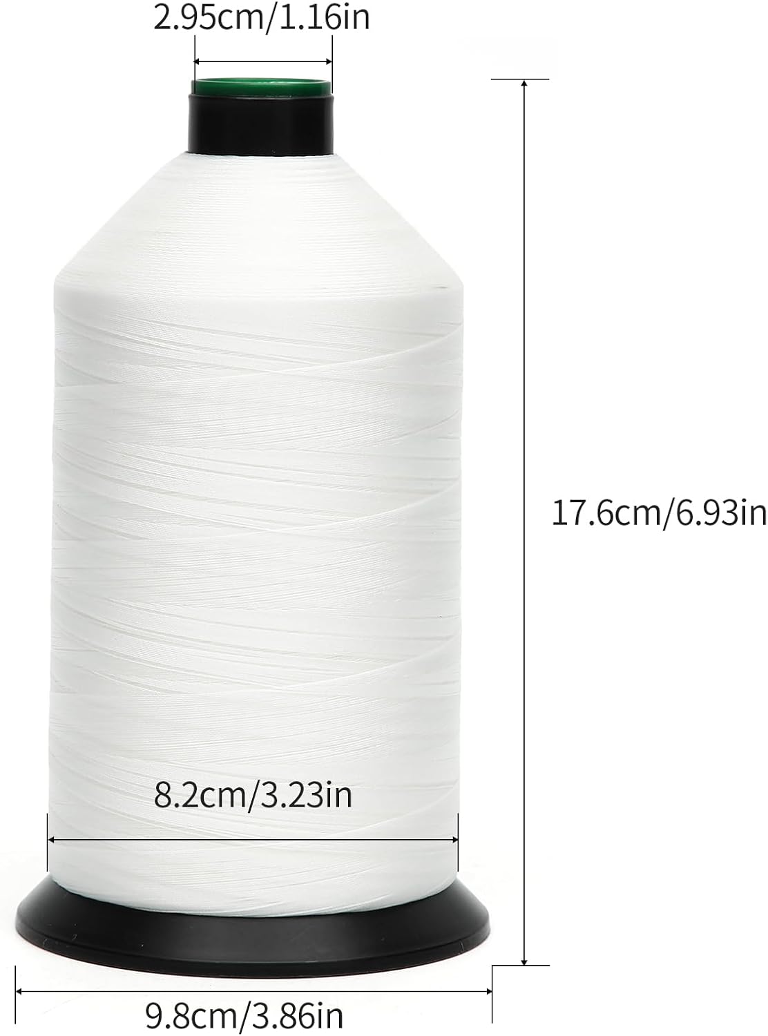 Extra Strong Bonded Nylon Thread #69 Tex70 – 16 OZ, 6000yds, Versatile Stitching Solution for Leather, Upholstery, Canvas Repair and More (White)
