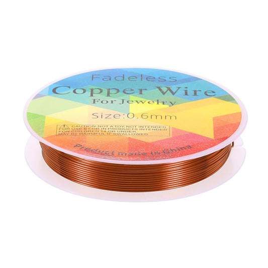 HARFINGTON 13ft Jewelry Wire, 22 Gauge (0.6mm) Brass Craft Soft Metal Tarnish Resistant Copper Beading Wire for Jewelry Making Supplies Crafting, Coffee